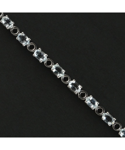Natural Aquamarine  925 Sterling Silver Bracelet | Save 33% - Rajasthan Living