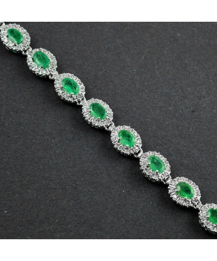 Natural Emerald,cz  925 Sterling Silver Bracelet | Save 33% - Rajasthan Living 3