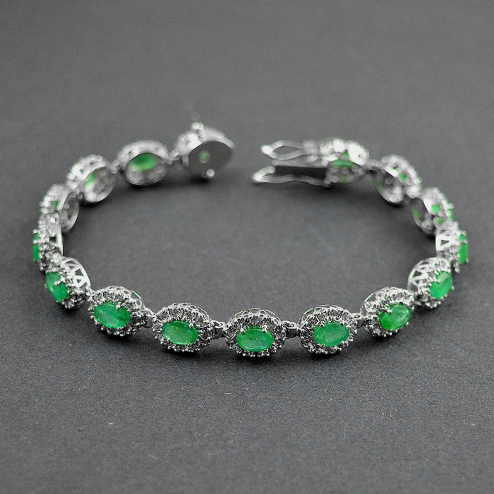 Natural Emerald,cz  925 Sterling Silver Bracelet | Save 33% - Rajasthan Living 5