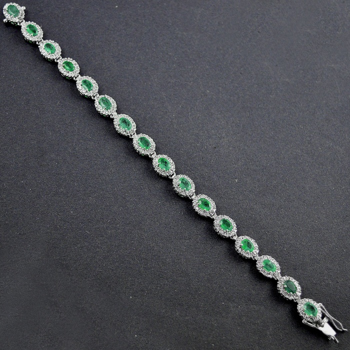 Natural Emerald,cz  925 Sterling Silver Bracelet | Save 33% - Rajasthan Living 7