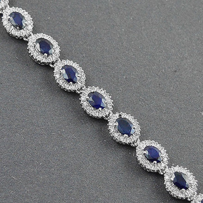 Natural Sapphire,cz  925 Sterling Silver Bracelet | Save 33% - Rajasthan Living 6