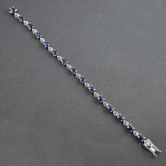 Natural Sapphire, cz  925 Sterling Silver Bracelet | Save 33% - Rajasthan Living 7