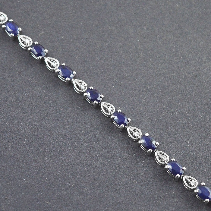 Natural Sapphire, cz  925 Sterling Silver Bracelet | Save 33% - Rajasthan Living 6