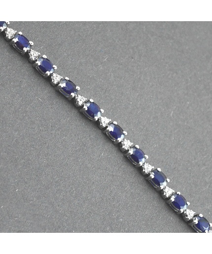 Natural Sapphire, cz  925 Sterling Silver Bracelet | Save 33% - Rajasthan Living 3