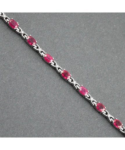 Natural Ruby, cz  925 Sterling Silver Bracelet | Save 33% - Rajasthan Living 3