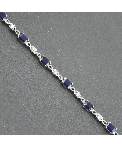 Natural Sapphire, cz  925 Sterling Silver Bracelet | Save 33% - Rajasthan Living 3