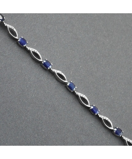 Natural Sapphire,cz  925 Sterling Silver Bracelet | Save 33% - Rajasthan Living 3