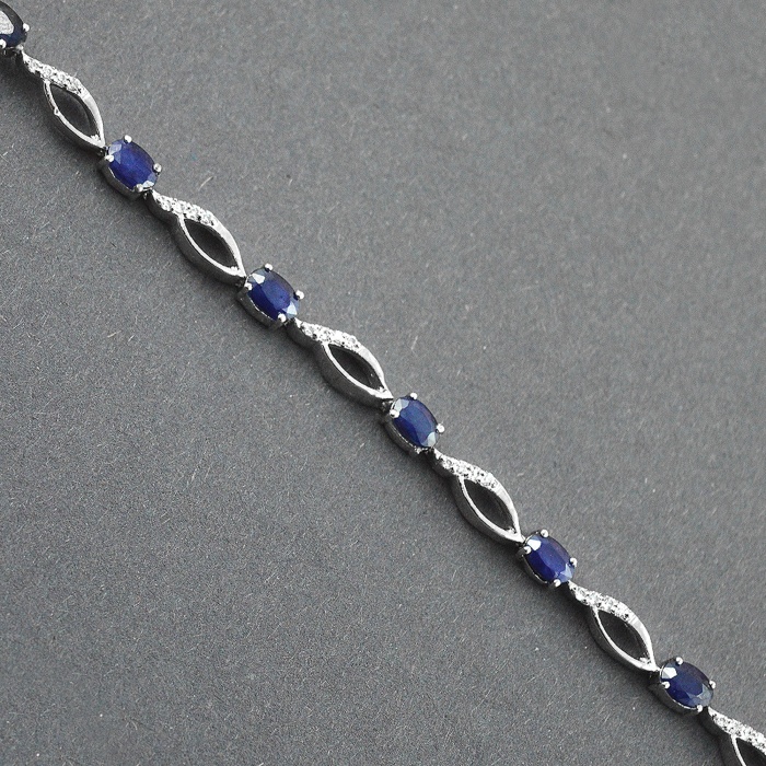 Natural Sapphire,cz  925 Sterling Silver Bracelet | Save 33% - Rajasthan Living 6