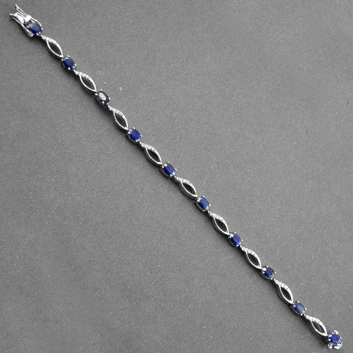 Natural Sapphire,cz  925 Sterling Silver Bracelet | Save 33% - Rajasthan Living 7