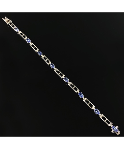 Natural Tenzanite/Zircon  925 Sterling Silver Bracelet | Save 33% - Rajasthan Living 3