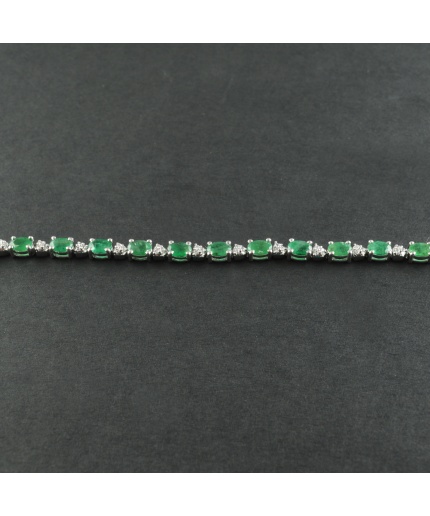 Natural Emerald/Zircon  925 Sterling Silver Bracelet | Save 33% - Rajasthan Living 3
