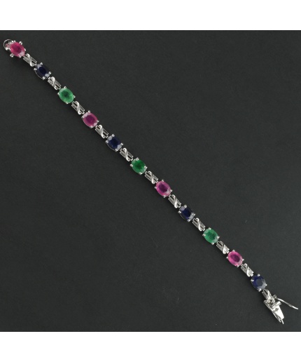 Natural Multicolor  925 Sterling Silver Bracelet | Save 33% - Rajasthan Living 3