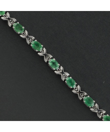 Natural Emerald  925 Sterling Silver Bracelet | Save 33% - Rajasthan Living