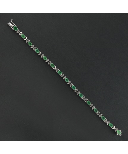 Natural Emerald  925 Sterling Silver Bracelet | Save 33% - Rajasthan Living 3