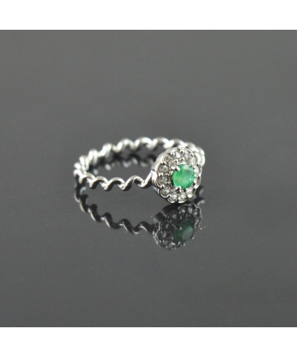 Natural Emerald, Zircon 925 Sterling Silver Pendent Set | Save 33% - Rajasthan Living 3