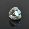 Natural 925 Sterling Silver Blue Topaz/Zircon Oval Ring | Save 33% - Rajasthan Living 18