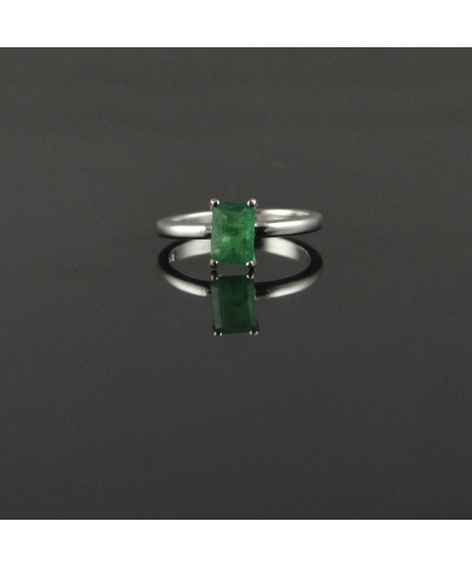 Natural 925 Sterling Silver Emerald Oct Plain Ring | Save 33% - Rajasthan Living 5