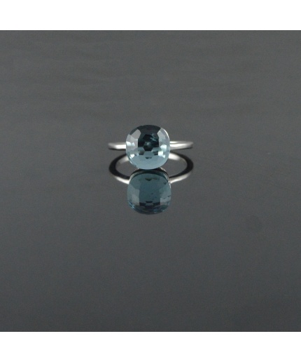 Natural 925 Sterling Silver Blue Topaz Square Ring | Save 33% - Rajasthan Living