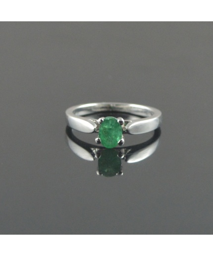 Natural 925 Sterling Silver Emerald  Oval Ring | Save 33% - Rajasthan Living
