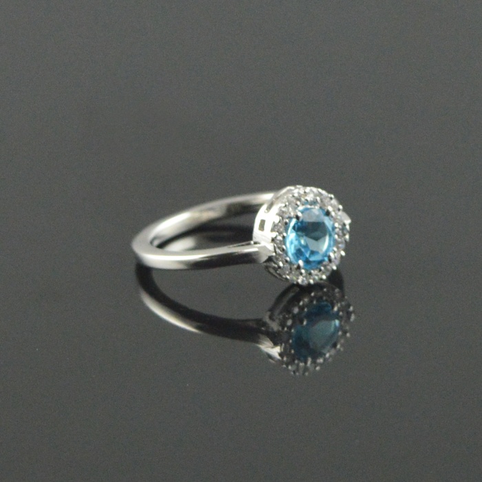 Natural 925  Sterling Silver Blue Topaz Round Ring | Save 33% - Rajasthan Living 11