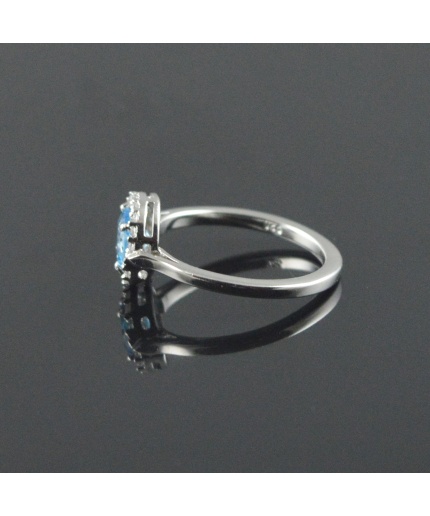 Natural 925  Sterling Silver Blue Topaz Round Ring | Save 33% - Rajasthan Living 3