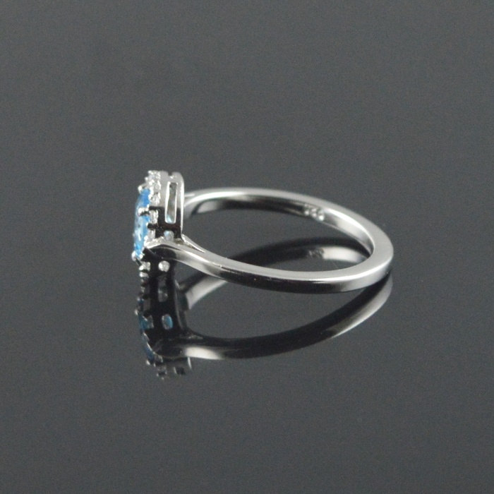 Natural 925  Sterling Silver Blue Topaz Round Ring | Save 33% - Rajasthan Living 6
