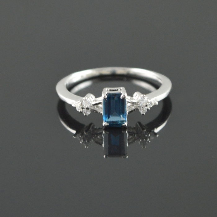 Natural 925 Sterling Silver London Blue Topaz/Zircon Octagon Ring | Save 33% - Rajasthan Living 5