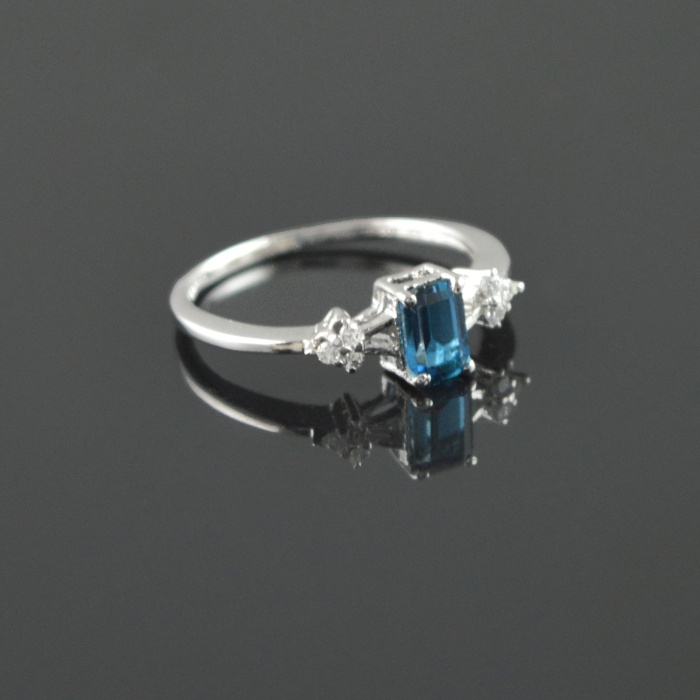Natural 925 Sterling Silver London Blue Topaz/Zircon Octagon Ring | Save 33% - Rajasthan Living 13
