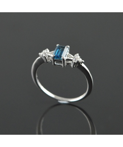 Natural 925 Sterling Silver London Blue Topaz/Zircon Octagon Ring | Save 33% - Rajasthan Living 3