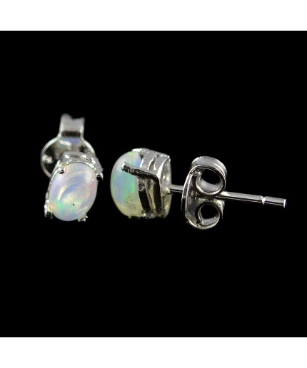 Natural Opal 925 Sterling Silver Stud Earrings | Save 33% - Rajasthan Living 7