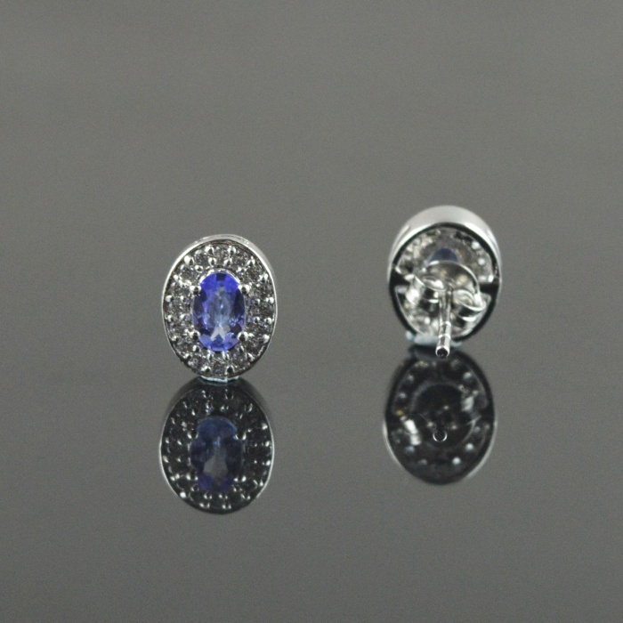 Natural Tenzanite/Zircon 925 Sterling Silver Stud Earrings | Save 33% - Rajasthan Living 6