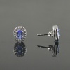 Natural Tenzanite/Zircon 925 Sterling Silver Stud Earrings | Save 33% - Rajasthan Living 10