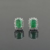 Natural Emerald, Zircon 925 Sterling Silver Stud Earrings | Save 33% - Rajasthan Living 8