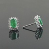 Natural Emerald, Zircon 925 Sterling Silver Stud Earrings | Save 33% - Rajasthan Living 9
