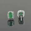 Natural Emerald, Zircon 925 Sterling Silver Stud Earrings | Save 33% - Rajasthan Living 10