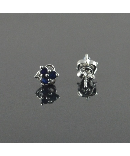 Natural Deffuse Sapphire 925 Sterling Silver Stud Earrings | Save 33% - Rajasthan Living 3