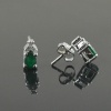 Natural Emerald, Zircon 925 Sterling Silver Stud Earrings | Save 33% - Rajasthan Living 7