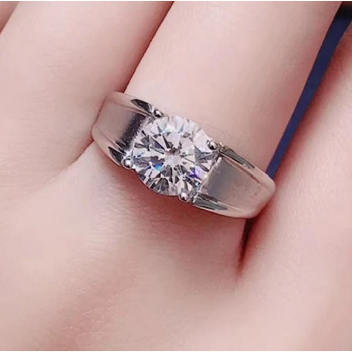 Moissanite Ring,Moissanite Men’s Rings,1/2/3 Carats Gemstone, D Color VVS Moissanite Engagement Ring,Gift For Men,Gift For Father | Save 33% - Rajasthan Living 8