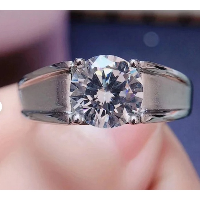 Moissanite Ring,Moissanite Men’s Rings,1/2/3 Carats Gemstone, D Color VVS Moissanite Engagement Ring,Gift For Men,Gift For Father | Save 33% - Rajasthan Living 5
