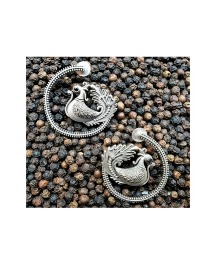 Paradise Victorian German Silver Oxidised Earring | Save 33% - Rajasthan Living