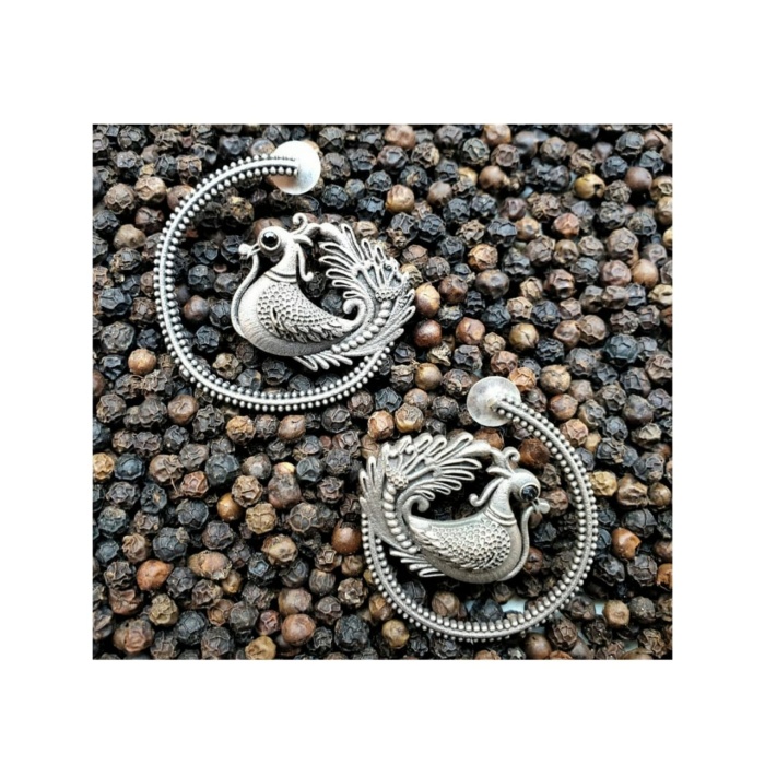 Paradise Victorian German Silver Oxidised Earring | Save 33% - Rajasthan Living 5