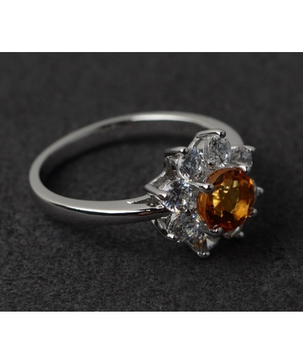 citrine ring silver engagement rings flower anniversary gift daisy ring | Save 33% - Rajasthan Living 3
