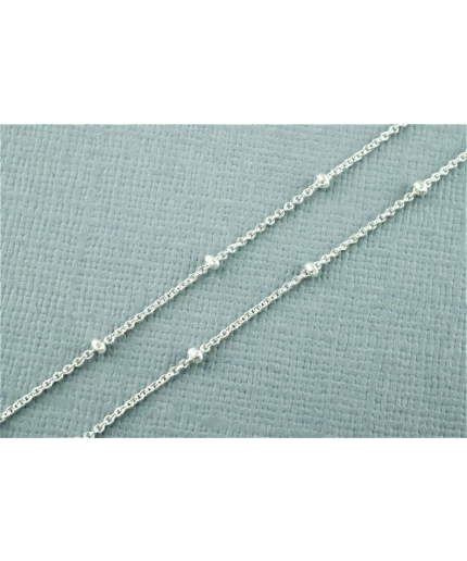 Dainty 925 Sterling Silver Beaded Chain Bracelet 7″ Satellite Chain | Save 33% - Rajasthan Living 3