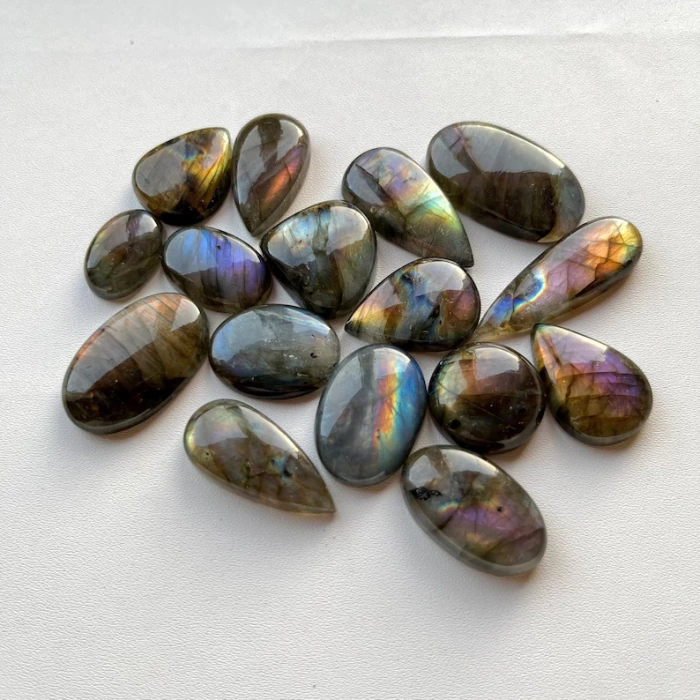 18 Pieces Multi Purple Labradorite Cabochon, With Very Cheap Price Loose Gemstone For Jewelry Making | Save 33% - Rajasthan Living 5