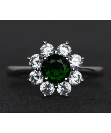 natural chrome diopside ring round cut diopside green gemstone rings engagement | Save 33% - Rajasthan Living 3