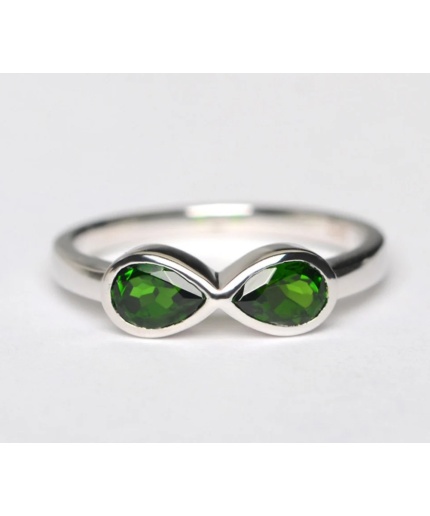 Simple Infinity Ringlab Emerald Ring May Birthstone Ring Pear Cut Green Gemstone Sterling Silver Ring | Save 33% - Rajasthan Living 3