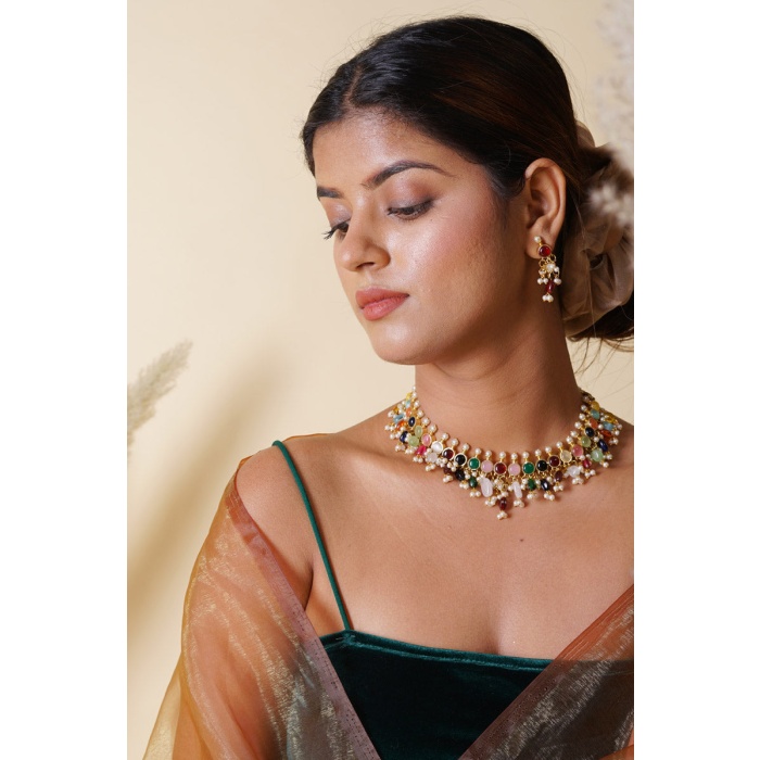 Multicolor Gold Plated Handcrafted Jewelry Set | Save 33% - Rajasthan Living 6