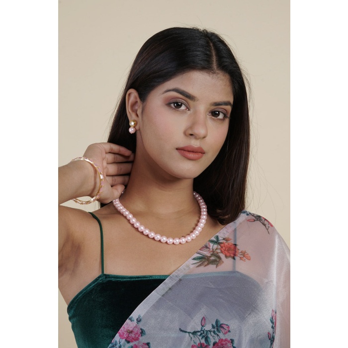 Powder Pink Pearl Jewelry Set | Save 33% - Rajasthan Living 5