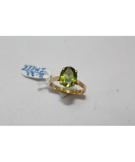 18 Kt Yellow Gold Ring With Real Green Peridot Gemstone | Save 33% - Rajasthan Living