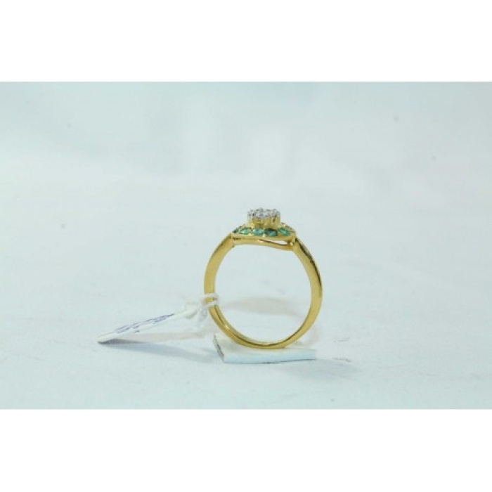 18Kt Yellow Gold Ring Natural Emerald Stones Diamond Pressure Setting | Save 33% - Rajasthan Living 8